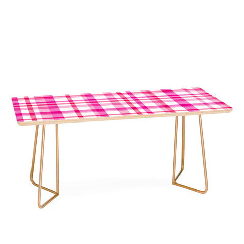 Lisa Argyropoulos Glamour Pink Plaid Coffee Table