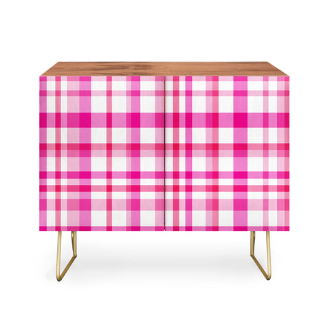 Lisa Argyropoulos Glamour Pink Plaid Credenza