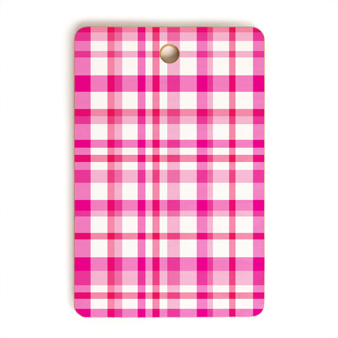 Lisa Argyropoulos Glamour Pink Plaid Cutting Board Rectangle
