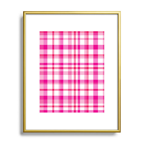 Lisa Argyropoulos Glamour Pink Plaid Metal Framed Art Print