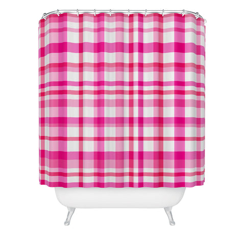 Lisa Argyropoulos Glamour Pink Plaid Shower Curtain