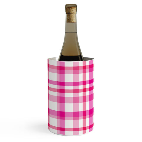 Lisa Argyropoulos Glamour Pink Plaid Wine Chiller