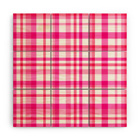 Lisa Argyropoulos Glamour Pink Plaid Wood Wall Mural