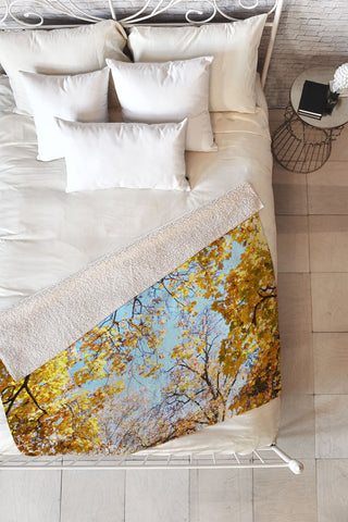 Lisa Argyropoulos Golden Autumn Fleece Throw Blanket