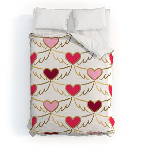 Lisa Argyropoulos Golden Wings of Love White Duvet Cover