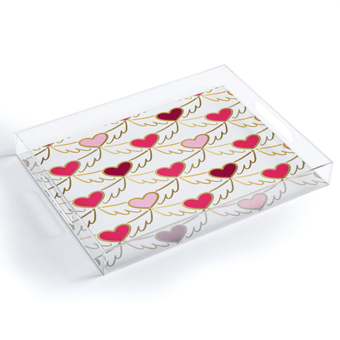 Lisa Argyropoulos Golden Wings of Love White Acrylic Tray