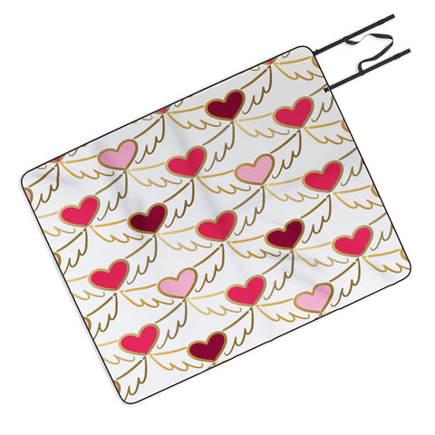 Lisa Argyropoulos Golden Wings of Love White Picnic Blanket