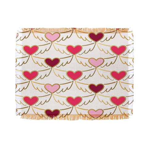 Lisa Argyropoulos Golden Wings of Love White Throw Blanket