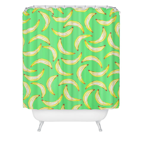 Lisa Argyropoulos Gone Bananas Green Shower Curtain