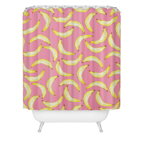 Lisa Argyropoulos Gone Bananas In Pink Shower Curtain