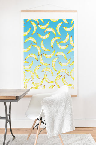 Lisa Argyropoulos Gone Bananas Ombre Blue Art Print And Hanger