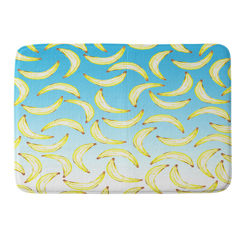 Lisa Argyropoulos Gone Bananas Ombre Blue Memory Foam Bath Mat
