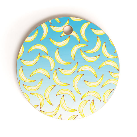 Lisa Argyropoulos Gone Bananas Ombre Blue Cutting Board Round