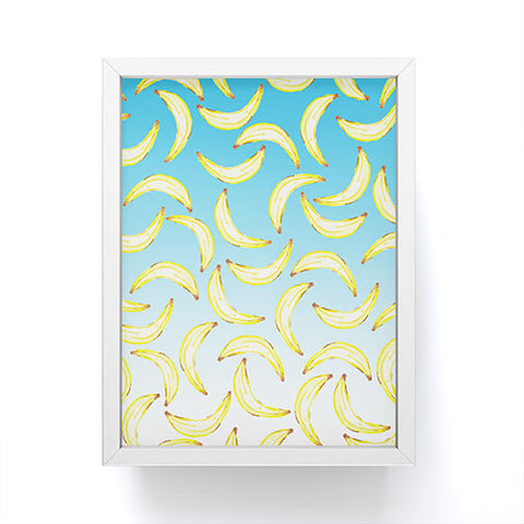 Lisa Argyropoulos Gone Bananas Ombre Blue Framed Mini Art Print