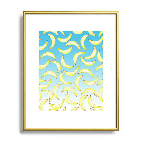 Lisa Argyropoulos Gone Bananas Ombre Blue Metal Framed Art Print