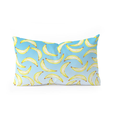 Lisa Argyropoulos Gone Bananas Ombre Blue Oblong Throw Pillow