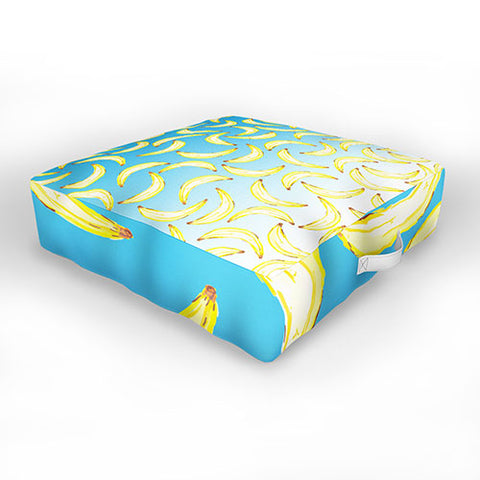 Lisa Argyropoulos Gone Bananas Ombre Blue Outdoor Floor Cushion
