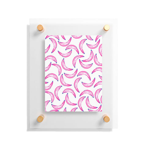 Lisa Argyropoulos Gone Bananas Pink on White Floating Acrylic Print