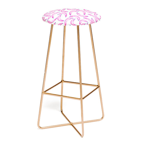 Lisa Argyropoulos Gone Bananas Pink on White Bar Stool