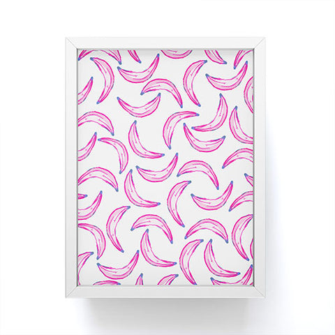 Lisa Argyropoulos Gone Bananas Pink on White Framed Mini Art Print