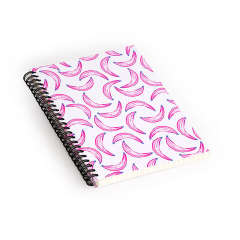 Lisa Argyropoulos Gone Bananas Pink on White Spiral Notebook