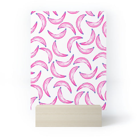 Lisa Argyropoulos Gone Bananas Pink on White Mini Art Print