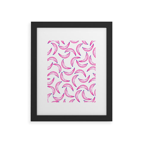 Lisa Argyropoulos Gone Bananas Pink on White Framed Art Print