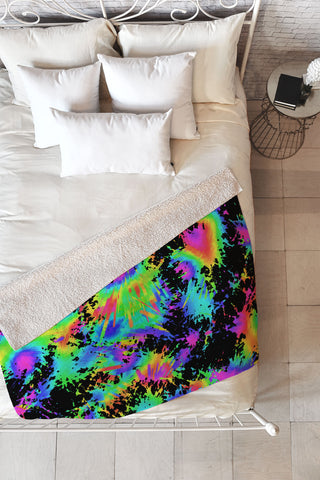 Lisa Argyropoulos Groovy Splash Night Fleece Throw Blanket