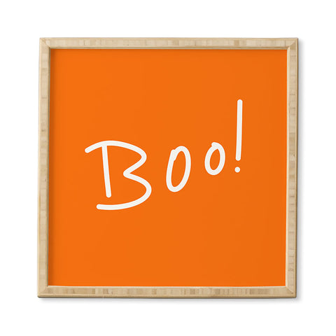 Lisa Argyropoulos Halloween Boo Orange Framed Wall Art