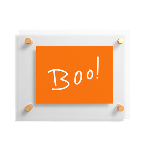 Lisa Argyropoulos Halloween Boo Orange Floating Acrylic Print