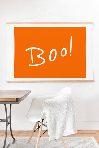 Lisa Argyropoulos Halloween Boo Orange Art Print And Hanger