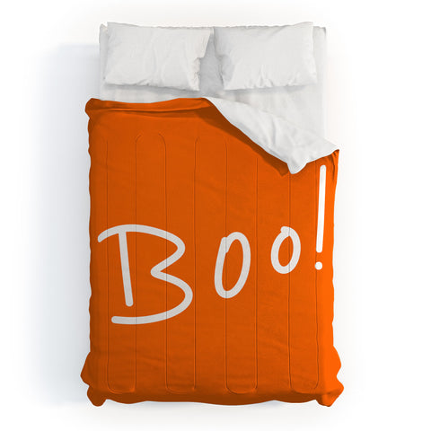 Lisa Argyropoulos Halloween Boo Orange Comforter