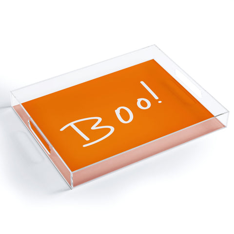 Lisa Argyropoulos Halloween Boo Orange Acrylic Tray