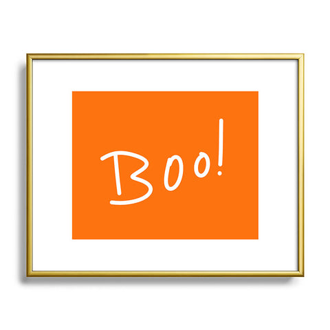Lisa Argyropoulos Halloween Boo Orange Metal Framed Art Print