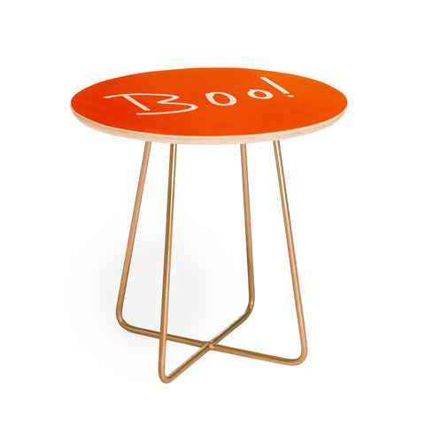 Lisa Argyropoulos Halloween Boo Orange Round Side Table