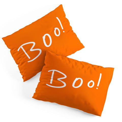 Lisa Argyropoulos Halloween Boo Orange Pillow Shams