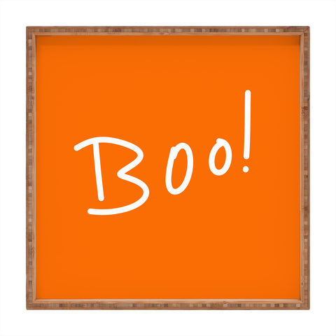 Lisa Argyropoulos Halloween Boo Orange Square Tray