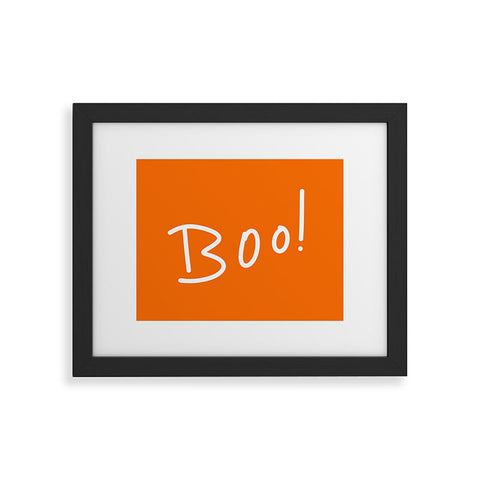 Lisa Argyropoulos Halloween Boo Orange Framed Art Print