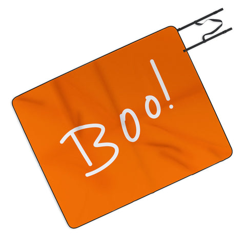 Lisa Argyropoulos Halloween Boo Orange Picnic Blanket