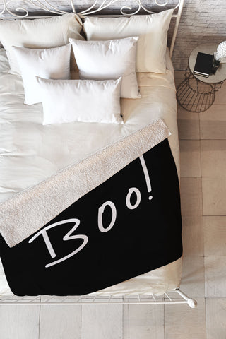 Lisa Argyropoulos Halloween Boo Fleece Throw Blanket