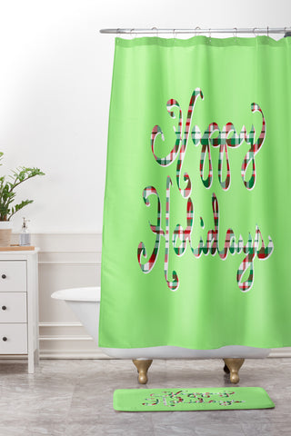 Lisa Argyropoulos Happy Holidays Shower Curtain And Mat