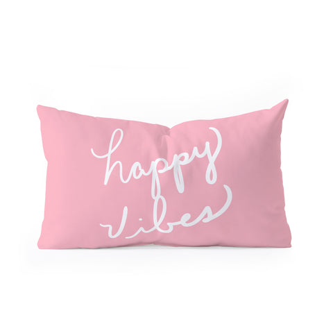 Lisa Argyropoulos Happy Vibes Blushly Oblong Throw Pillow