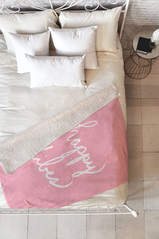 Lisa Argyropoulos Happy Vibes Blushly Fleece Throw Blanket