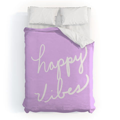 Lisa Argyropoulos Happy Vibes Lavender Duvet Cover