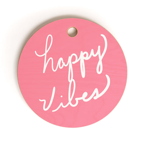 Lisa Argyropoulos Happy Vibes Rose Cutting Board Round