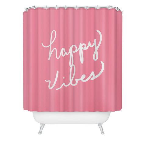 Lisa Argyropoulos Happy Vibes Rose Shower Curtain