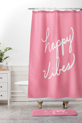 Lisa Argyropoulos Happy Vibes Rose Shower Curtain And Mat