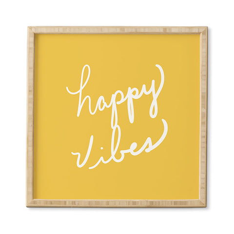 Lisa Argyropoulos Happy Vibes Yellow Framed Wall Art