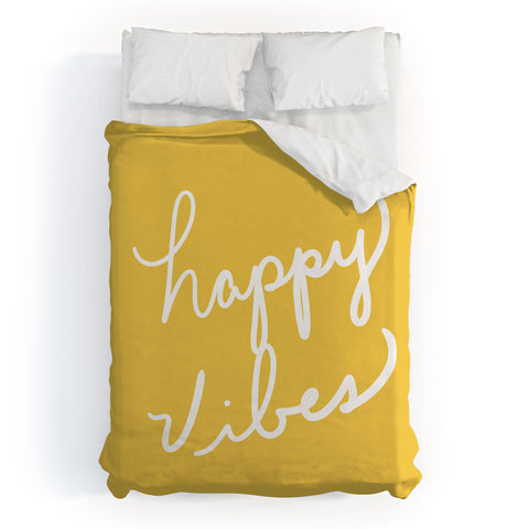 Lisa Argyropoulos Happy Vibes Yellow Duvet Cover