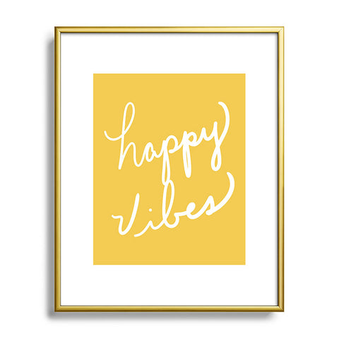 Lisa Argyropoulos Happy Vibes Yellow Metal Framed Art Print